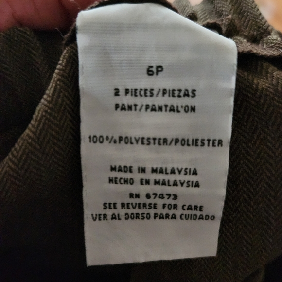 Danny & Nicole 2 Piece Pants Suit Size 6P Brown - Picture 3 of 12